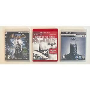 PlayStation 3 Batman Video Games. Arkham Origins, Arkham Asylum, Arkham City PS3